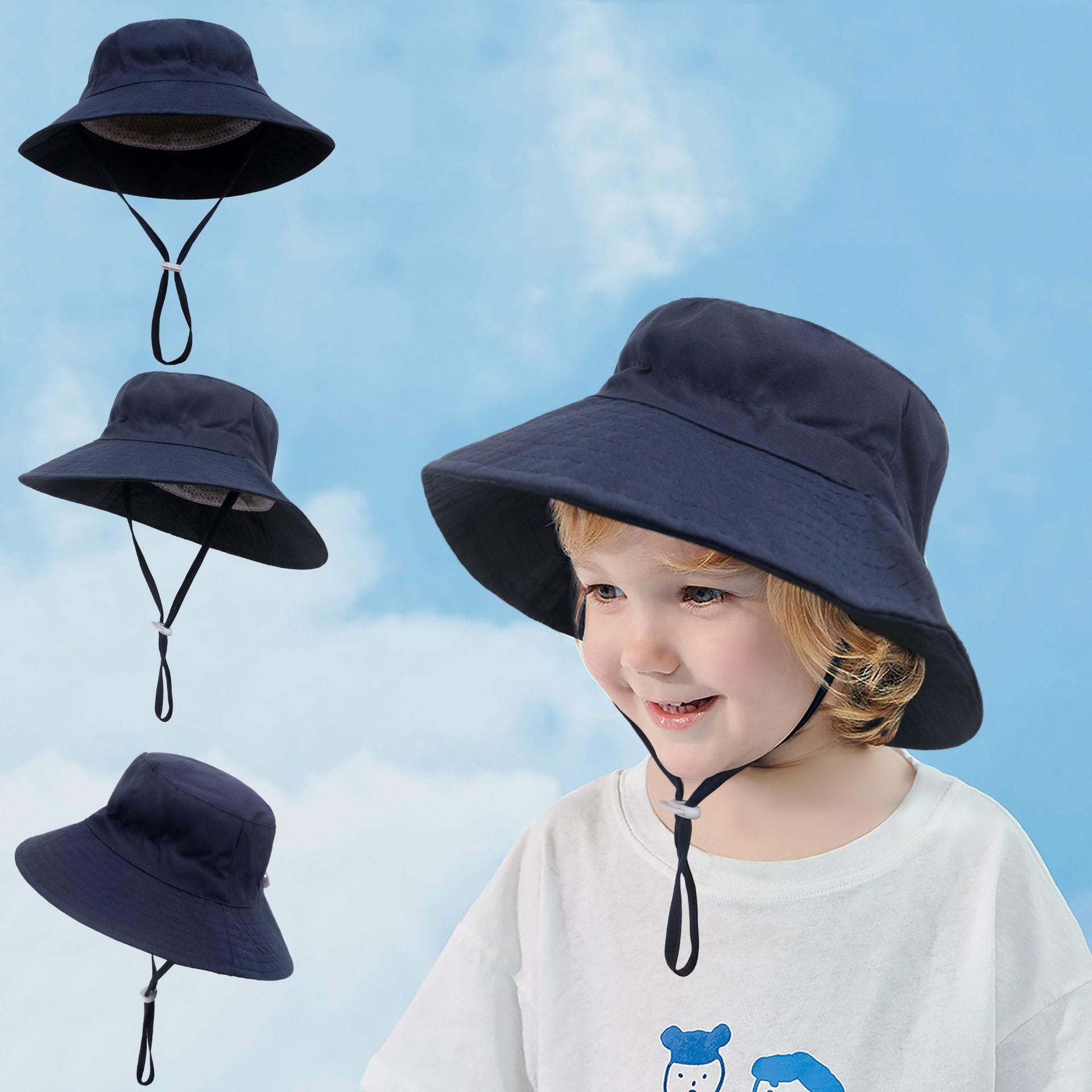 Wholesale Children's Breathable Basin Hat Beach Bucket Hat